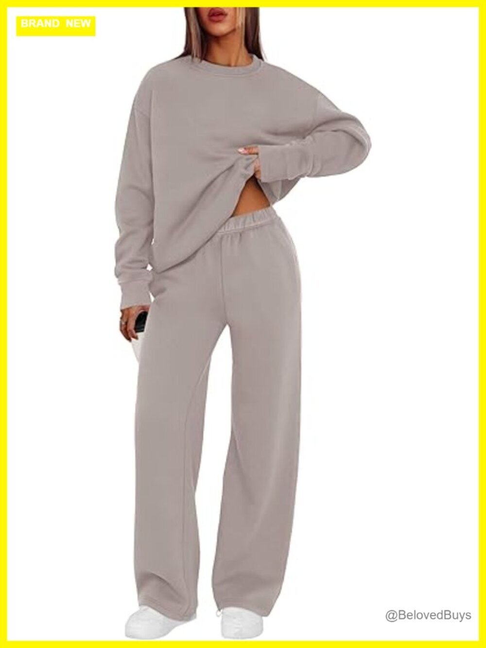 Women's 2 Piece Sweatsuit Lounge Set Crewneck Track Suit Jogger